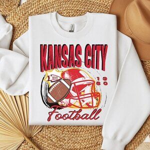 Cute Kansas City Football Sweatshirt NFL Crewneck Retro Chiefs Fan Gift 79